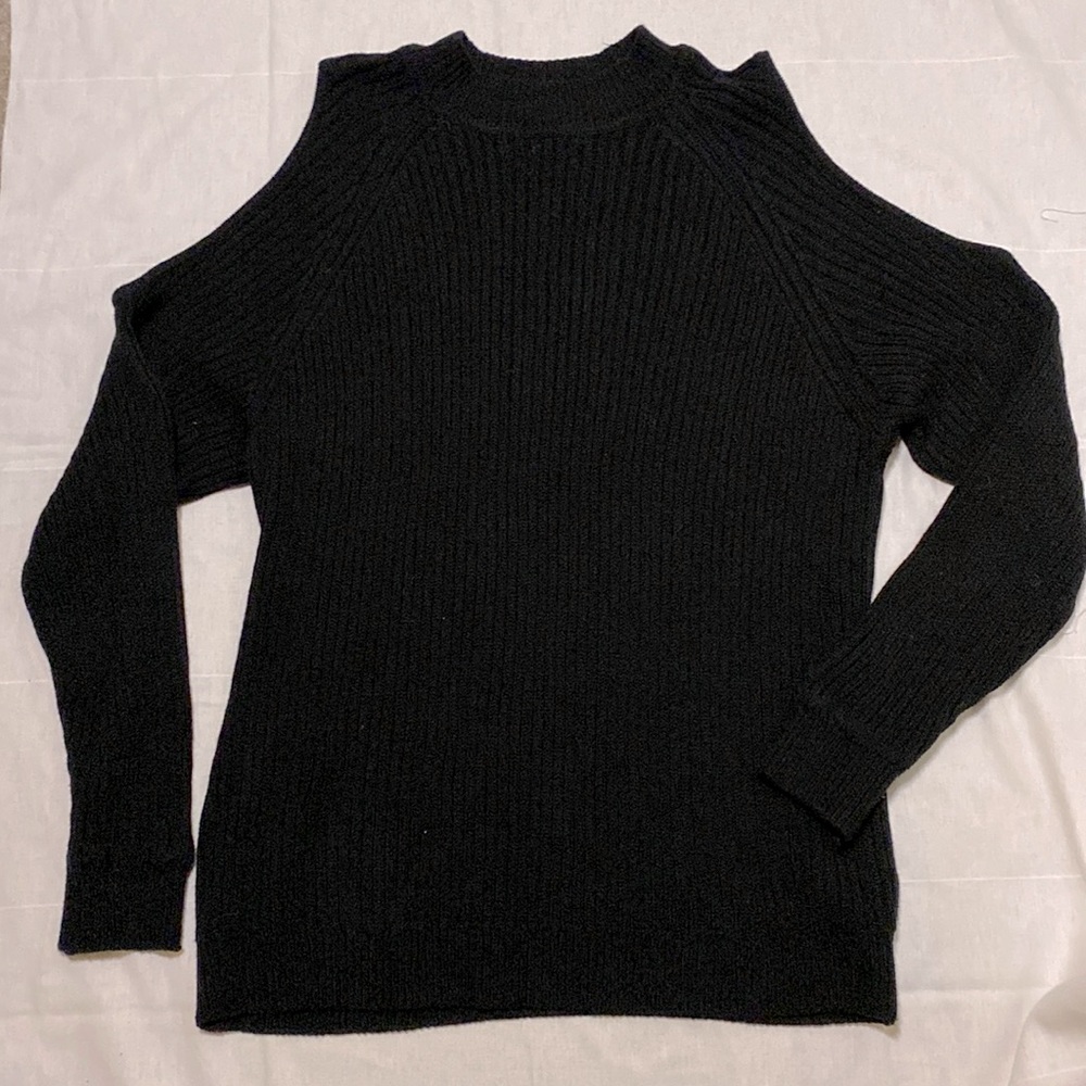 Cold Shoulder Crew Neck Sweater